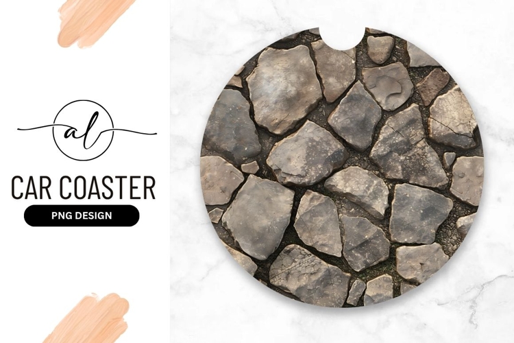 Stone Paving Texture Round Car Coaster Png