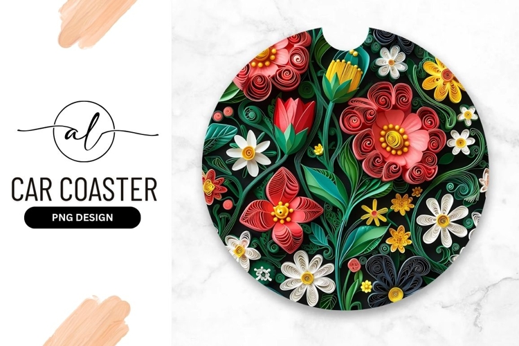 Vibrant Quilled Paper Flowers On Black Background
