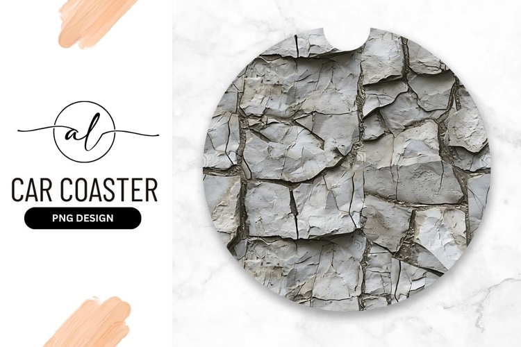 Cracked Stone Texture For Round Car Coaster