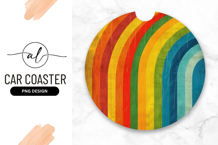 Round car coaster png design