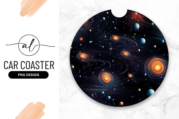 Artistic Universe With Planets And Galaxies