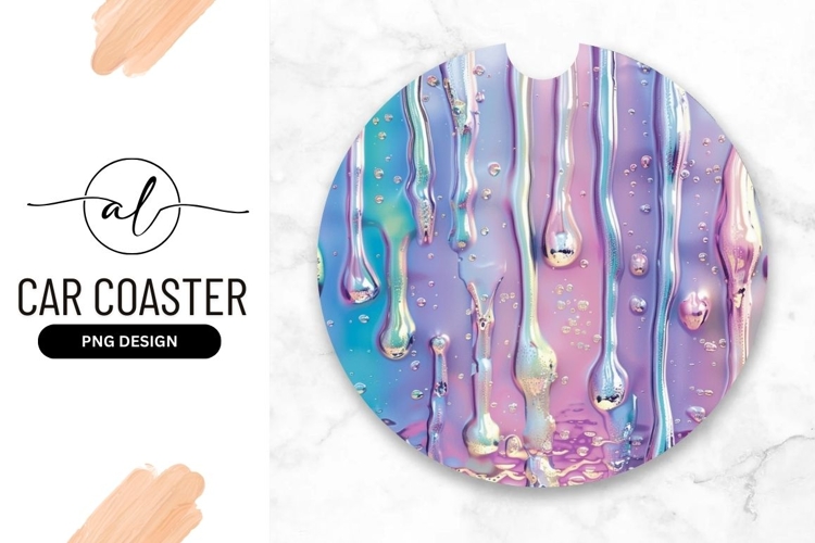 Iridescent Liquid Dripping Abstract Background
