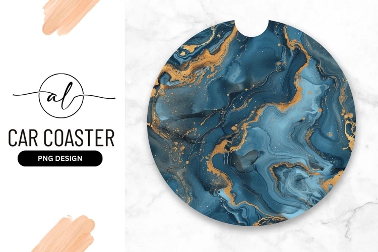 Elegant Blue And Gold Marble Texture Design