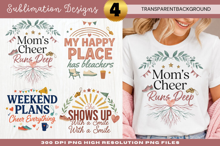 Happy Place Sports Mom Sublimation Design sports mom png example image 1