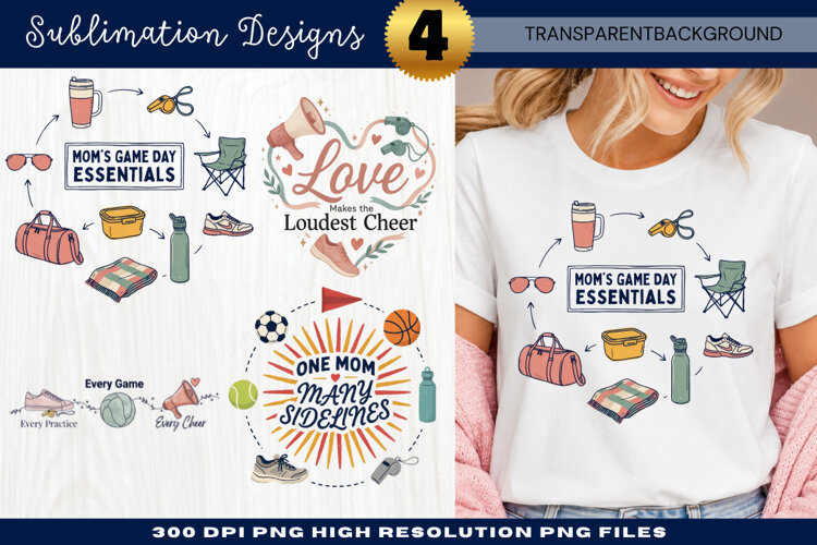 Happy Place Sports Mom Sublimation Design sports mom png example image 1