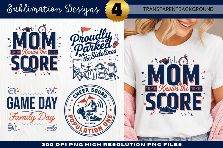Sports Mom Essentials Sublimation Design sports mom png, mom
