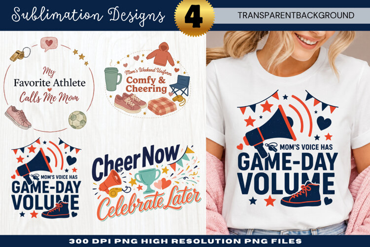 Game Day Cheer Mom Sublimation Design game day cheer, cheer example image 1