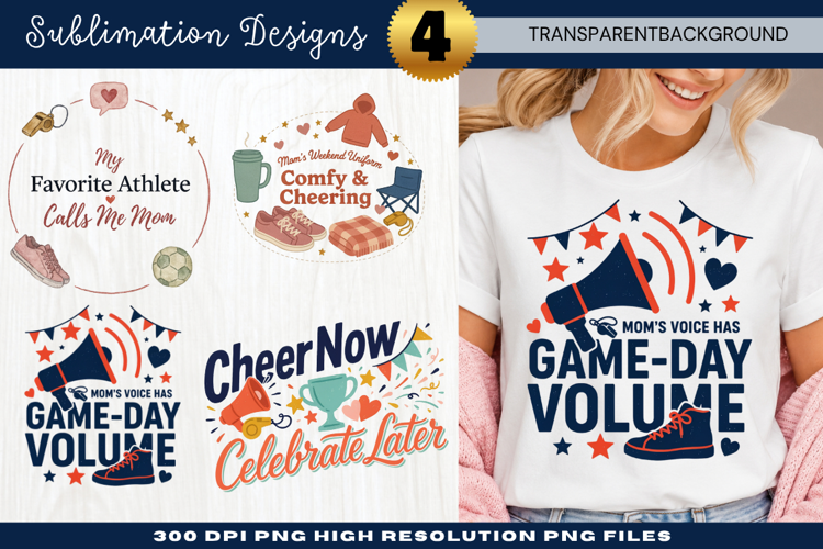 Game Day Cheer Mom Sublimation Design game day cheer, cheer