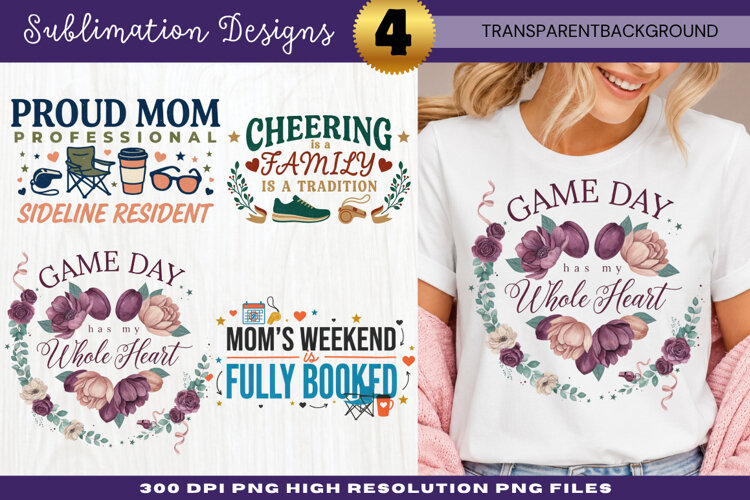 Proud Mom Sideline Sublimation PNG proud mom sideline, sport example image 1