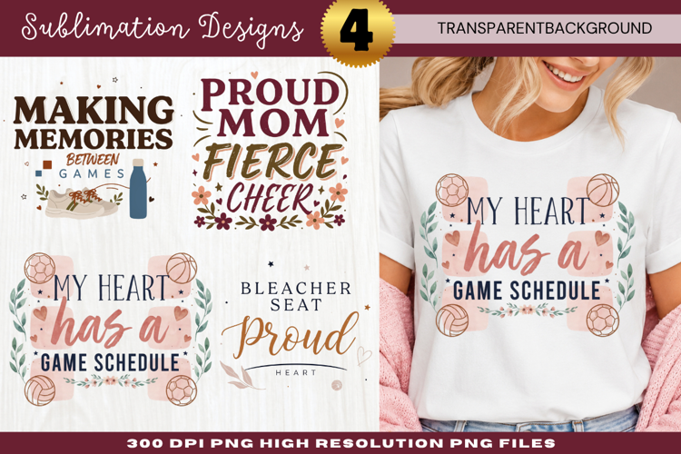 Proud Mom Fierce Cheer Sublimation Design making memories