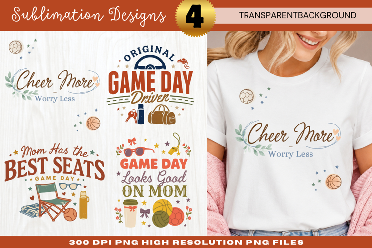 Cheer Mom Game Day Sublimation Design cheer mom png, game