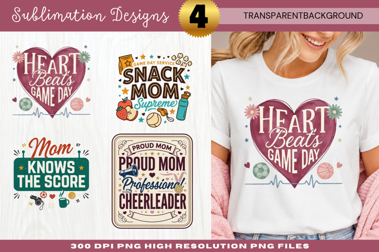Heart Beats For Game Day Sublimation PNG heart beats for gam