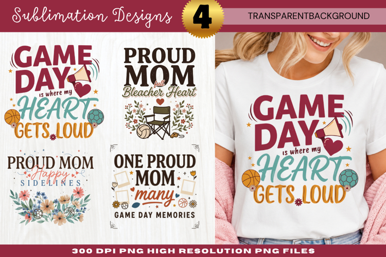 Game Day Heart Gets Loud Sublimation PNG game day heart