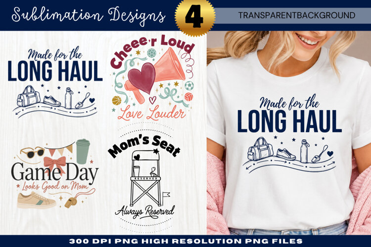Long Haul Sports Mom Sublimation Design sports mom png example image 1