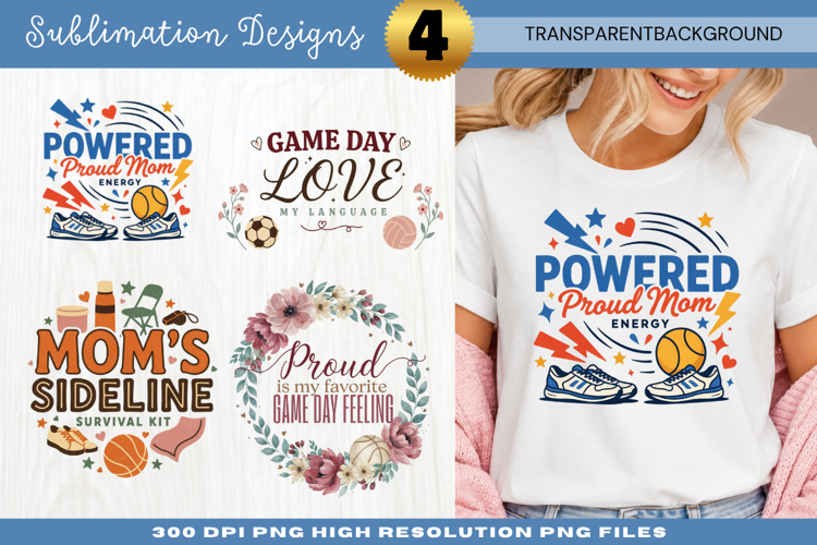 Powered By Proud Mom Sublimation PNG Design powered png