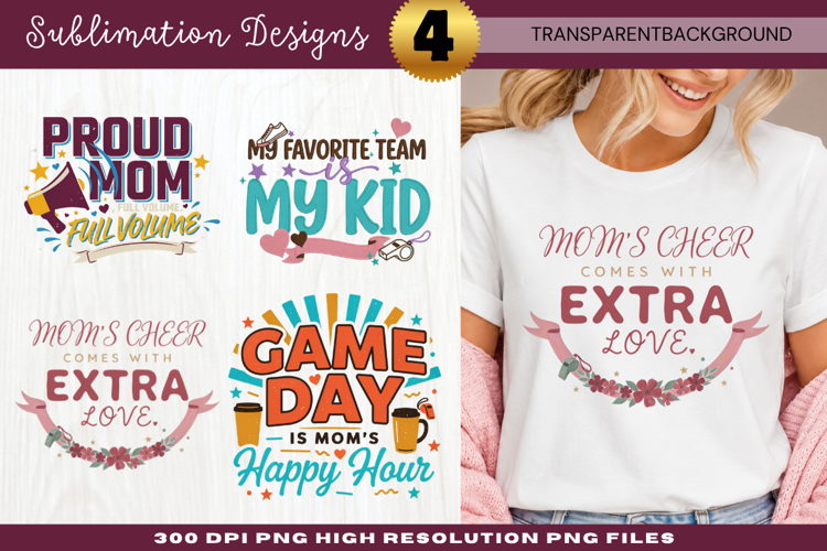 Moms Cheer Extra Love Sublimation PNG moms cheer extra love