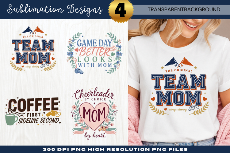 Team Mom Sports Sublimation PNG Design team mom, sports mom