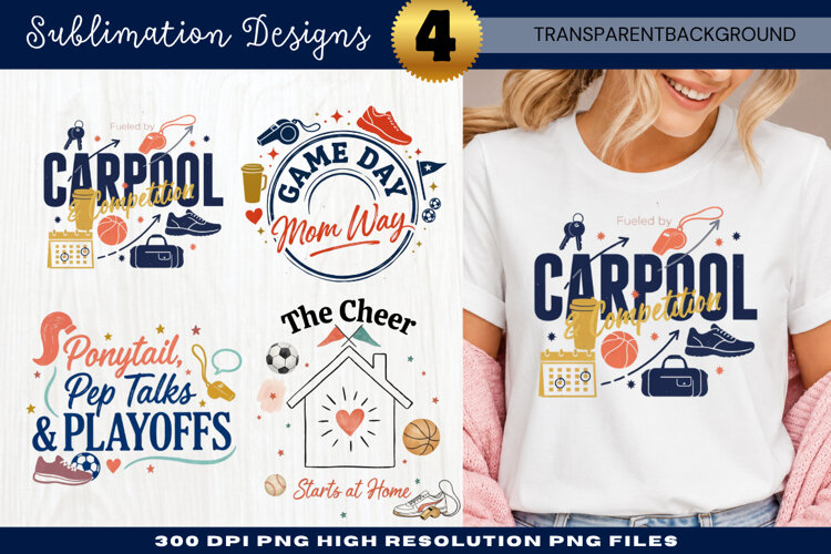 Carpool Sports Mom Sublimation PNG carpool mom png, sports example image 1