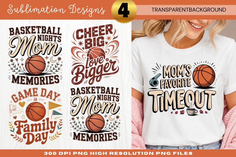Mom's Favorite Time Out Basketball Sublimation PNG