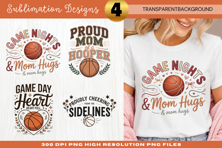 Game Nights And Mom Hugs Basketball PNG