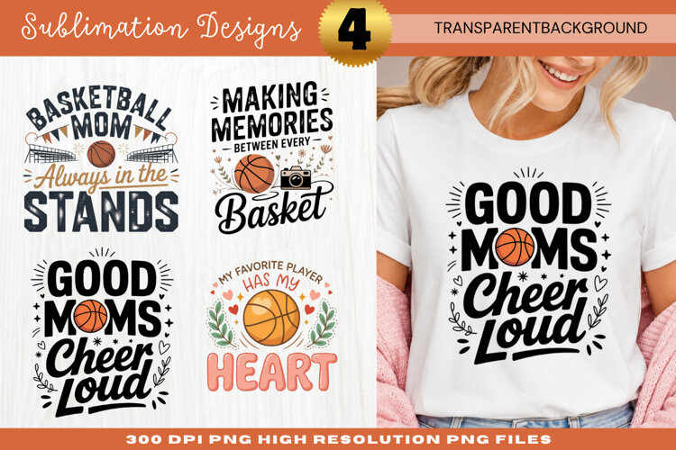 Good Moms Cheer Loud Basketball Sublimation PNG example image 1
