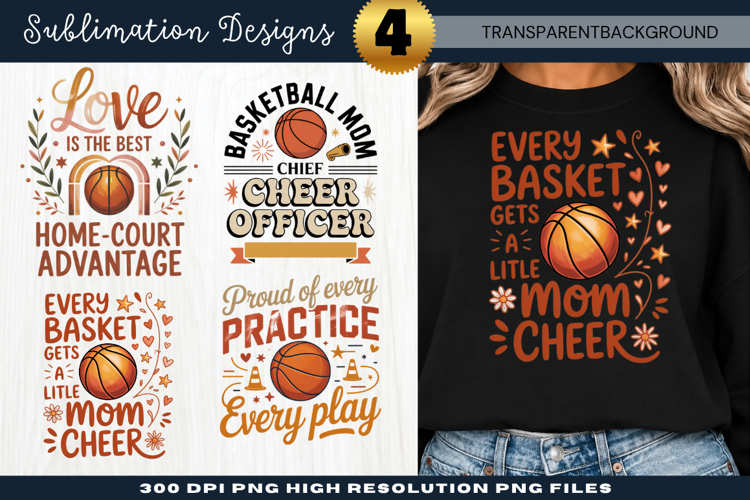 basketball mom png, every basket gets a little mom cheer