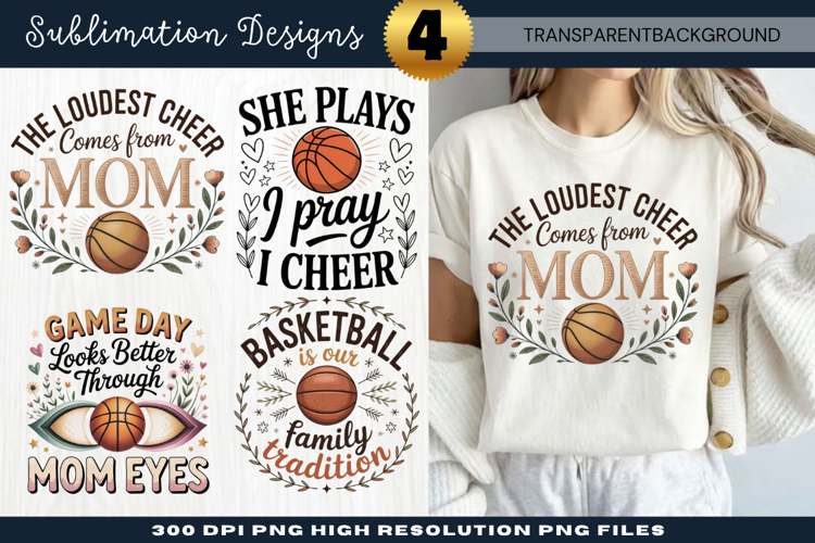 the loudest cheer comes from mom, basketball mom png, sports