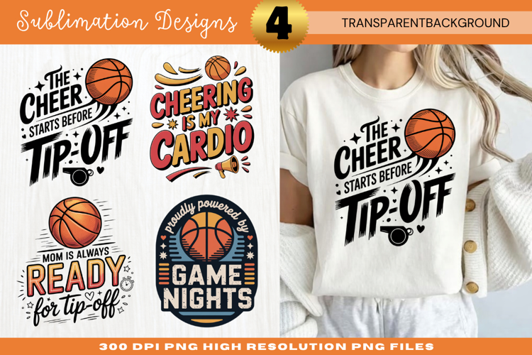 the cheer starts at tip off, basketball mom png, sports mom