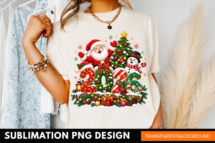santa claus snowman PNG, festive christmas tree shirt design example image 1