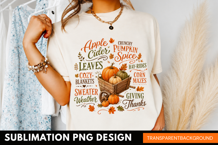 apple cider pumpkin spice, autumn fall typography PNG, pumpk