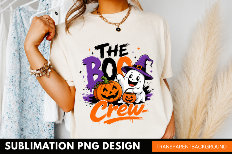 the boo crew PNG, halloween ghosts shirt design, pumpkin