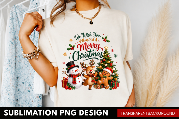 we wish you a merry christmas, cute woodland animals PNG