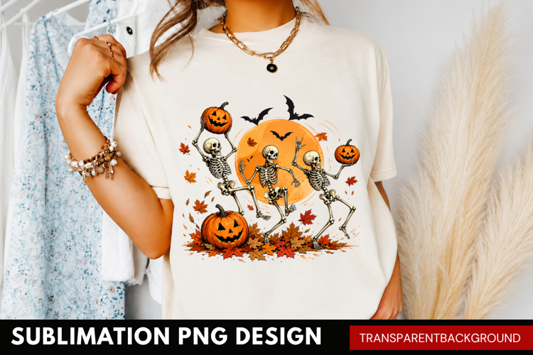 dancing skeletons PNG, funny Halloween skeletons shirt png