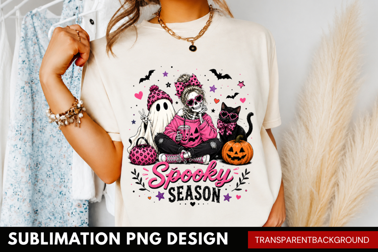 spooky season PNG, glam halloween cat ghost shirt design