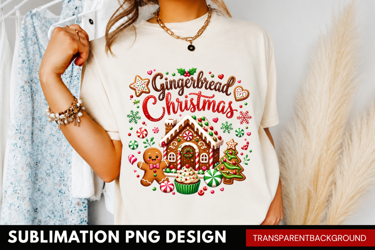 gingerbread christmas PNG, gingerbread house shirt design,