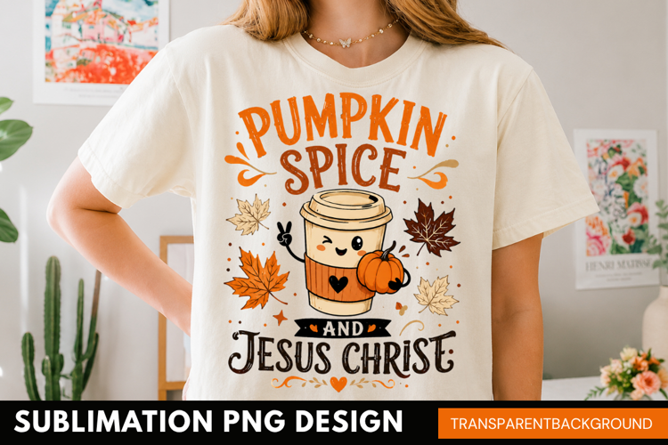 pumpkin spice and jesus christ, christian fall PNG, autumn