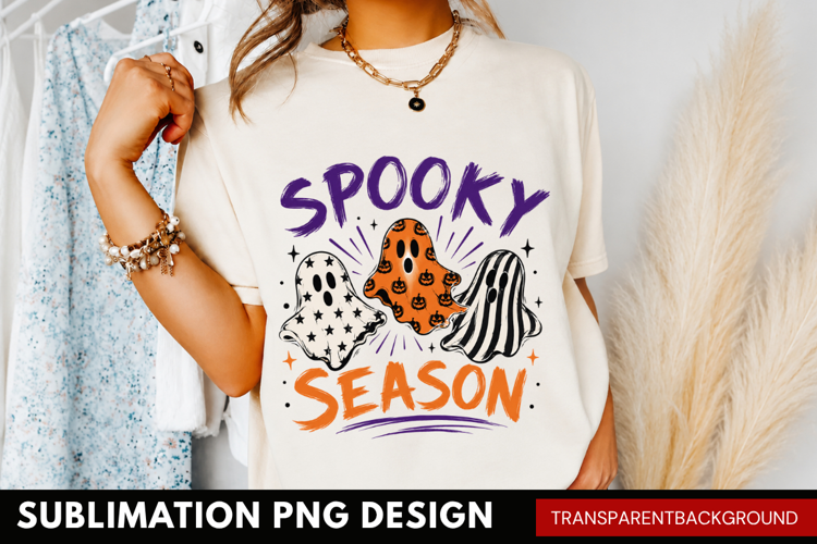 spooky season PNG, cute halloween ghosts shirt design