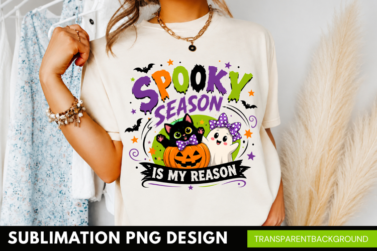 spooky season is my reason, cute halloween ghosts PNG
