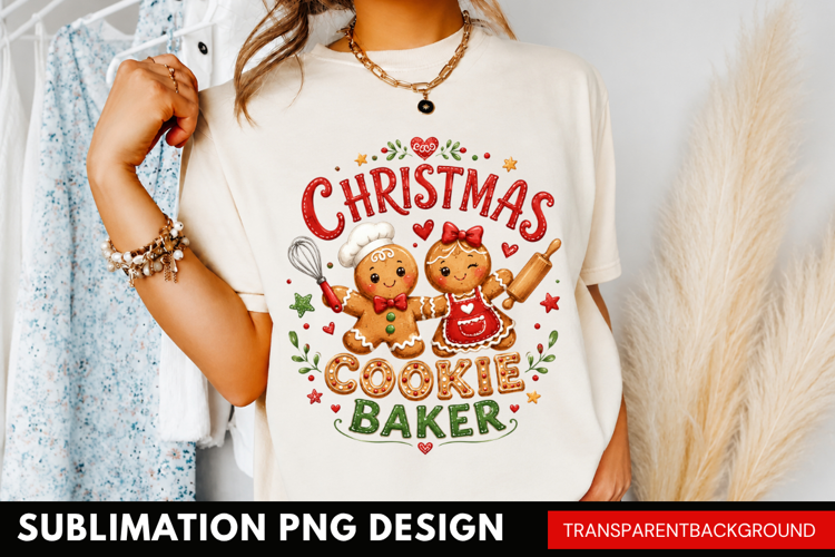 christmas cookie baker, gingerbread couple PNG, christmas
