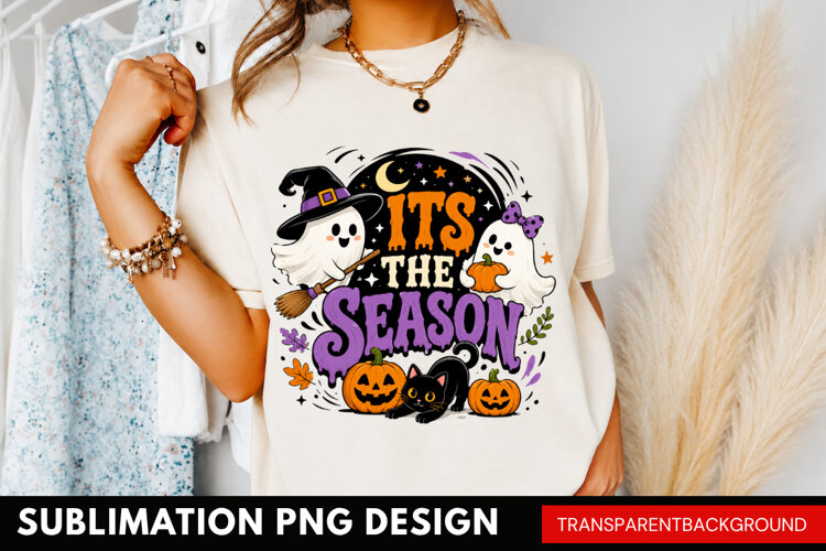 its the season PNG, cute halloween ghosts shirt design, pump example image 1