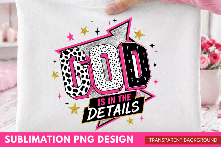 god is in the details, christian PNG, leopard print faith