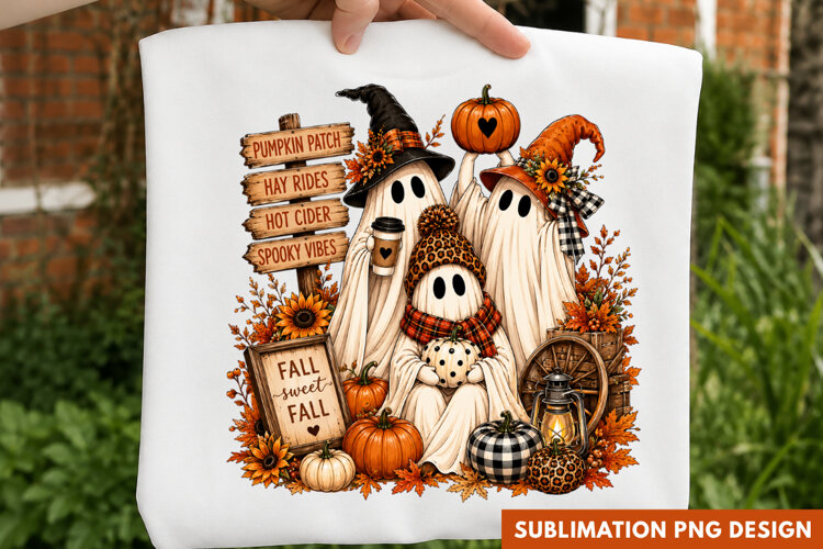 vintage halloween ghosts PNG, cute ghosts graveyard shirt example image 1