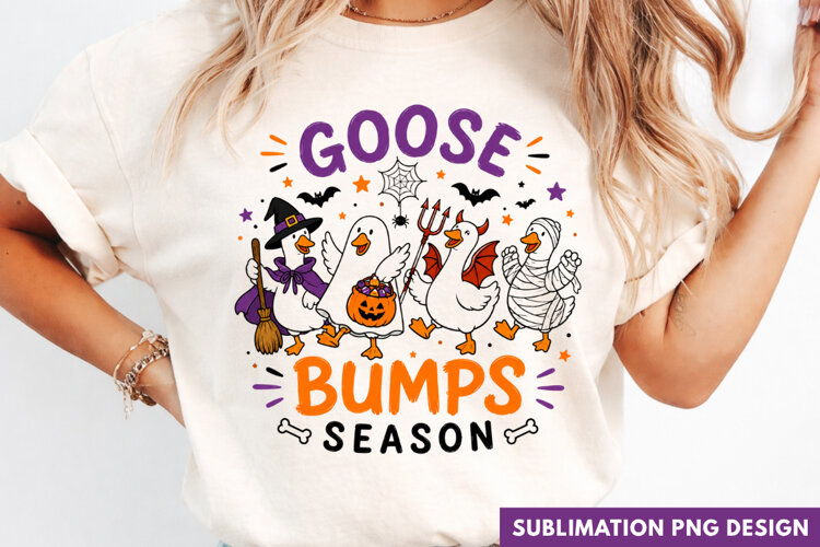 goose bumps season, cute halloween geese PNG, ghosts geese example image 1