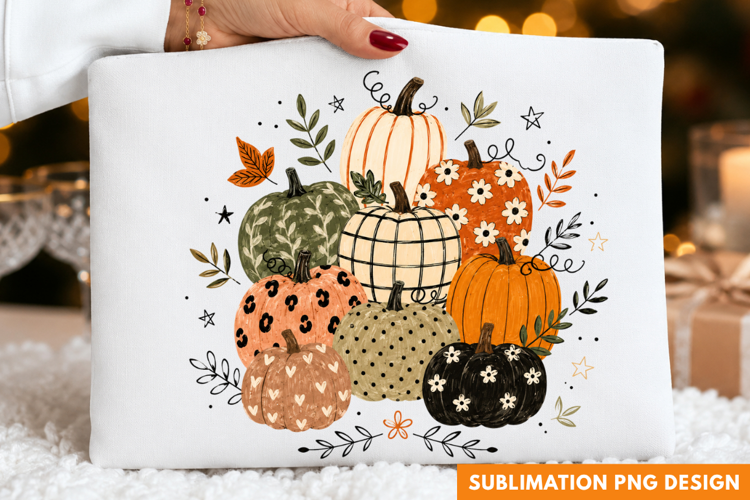 autumn harvest pumpkins PNG, fall floral pumpkins shirt png