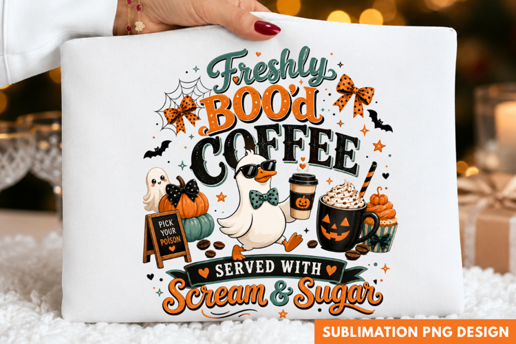 freshly brewed coffee scream and sugar, halloween coffee PNG