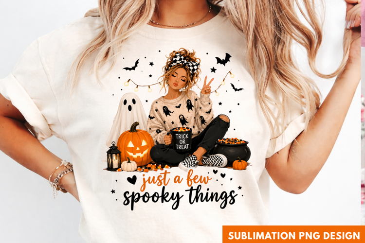 just a few spooky things, cute halloween girl PNG, witch hat