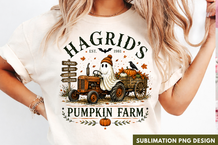 hagrids pumpkin farm, cute ghost truck PNG, pumpkin patch