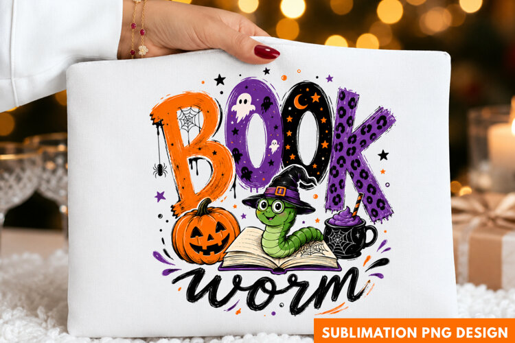 book worm PNG, halloween book worm shirt design, bookworm example image 1