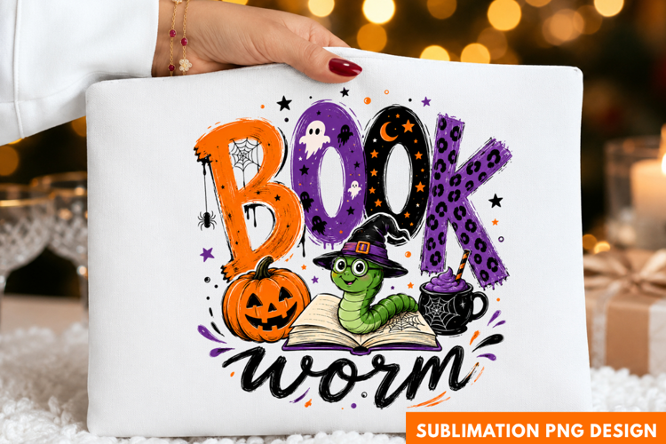 book worm PNG, halloween book worm shirt design, bookworm