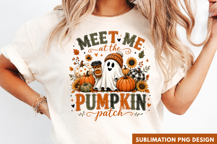 meet me at the pumpkin patch, cute ghost PNG, pumpkin patch